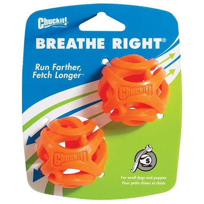 CHUCKIT BREATHE RIGHT apportbal oranje 5 cm 2 stuks