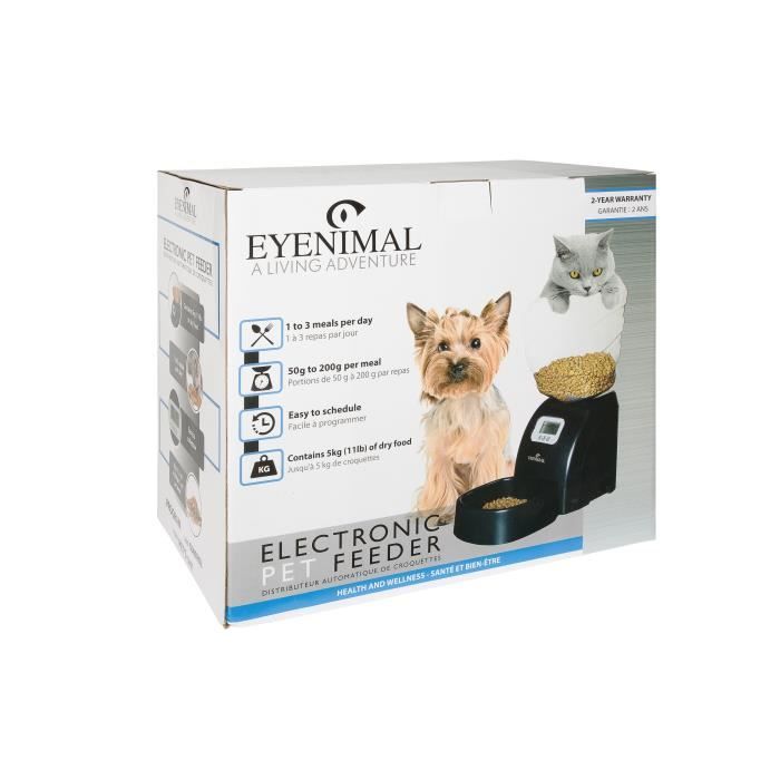 EYENIMAL automatische voerautomaat 45 x 20 x 47 cm - zwart - voor katten en honden