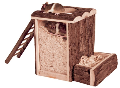 TRIXIE NATURAL LIVING SPEEL- EN GRAAFTOREN HAMSTER 25X20X24 CM
