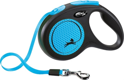 Flexi rollijn New Classic neonband zwart/blauw M 5 m tot 25 kg