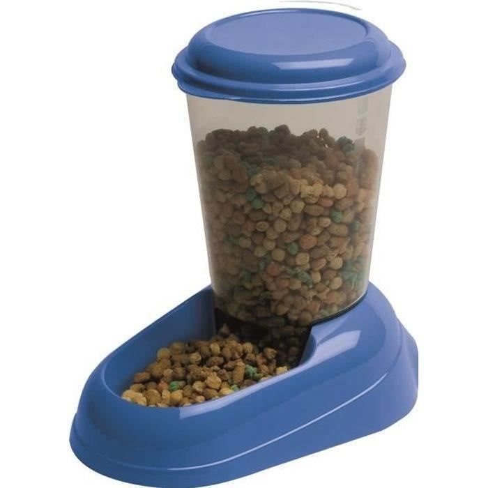 FERPLAST Dispenser Zenith 3L kunststof - 29,2x20,2x28,8 - Blauw - Hond en kat