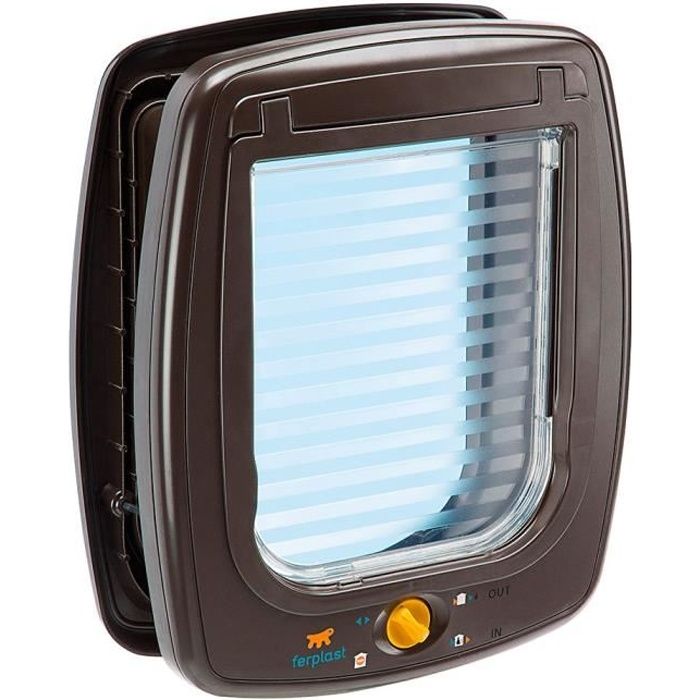 FERPLAST kattenluik met kunststof schommelklep - 26,2 x 10,2 x 31,2 cm - bruin - voor grote katten en kleine honden