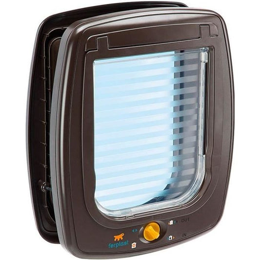 FERPLAST kattenluik met kunststof schommelklep - 26,2 x 10,2 x 31,2 cm - bruin - voor grote katten en kleine honden