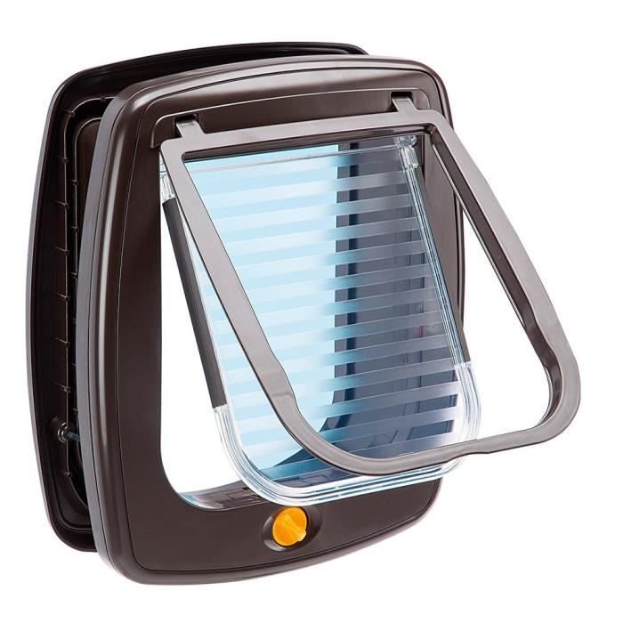 FERPLAST kattenluik met kunststof schommelklep - 26,2 x 10,2 x 31,2 cm - bruin - voor grote katten en kleine honden