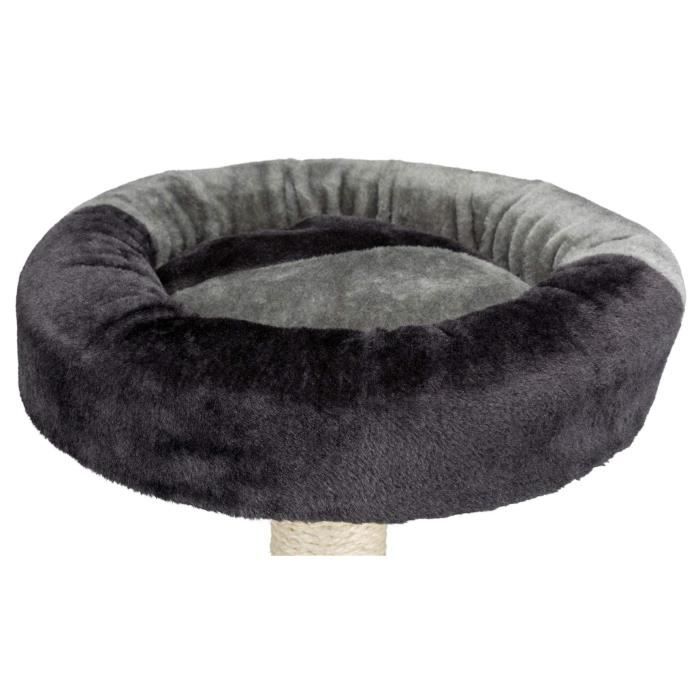 TRIXIE Tarifa kattenboom, hoogte 52 cm, grijs en zwart, pluche en natuurlijke sisal
